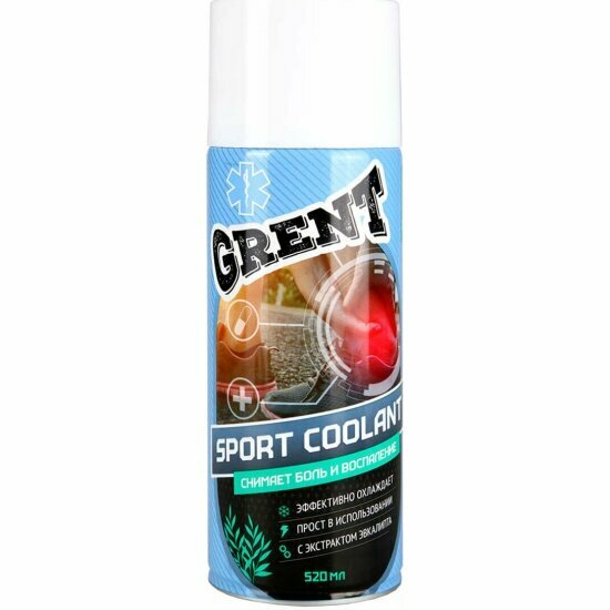 Заморозка спортивная Grent COOLANT SPRAY, спрей с эвкалиптом, аэрозоль, 520мл