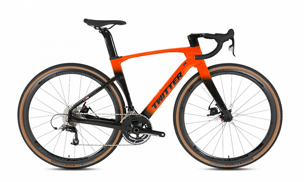 Велосипед Twitter Gravel-V2 Carbon R7000-22S 54" оранжевый