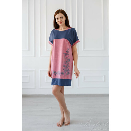 фото Платье текстильный край, размер 58, розовый, красный