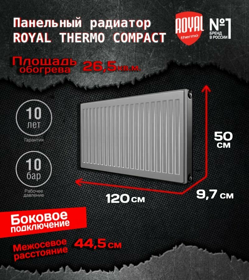 Радиатор отопления панельный Royal Thermo COMPACT C22-500-1200