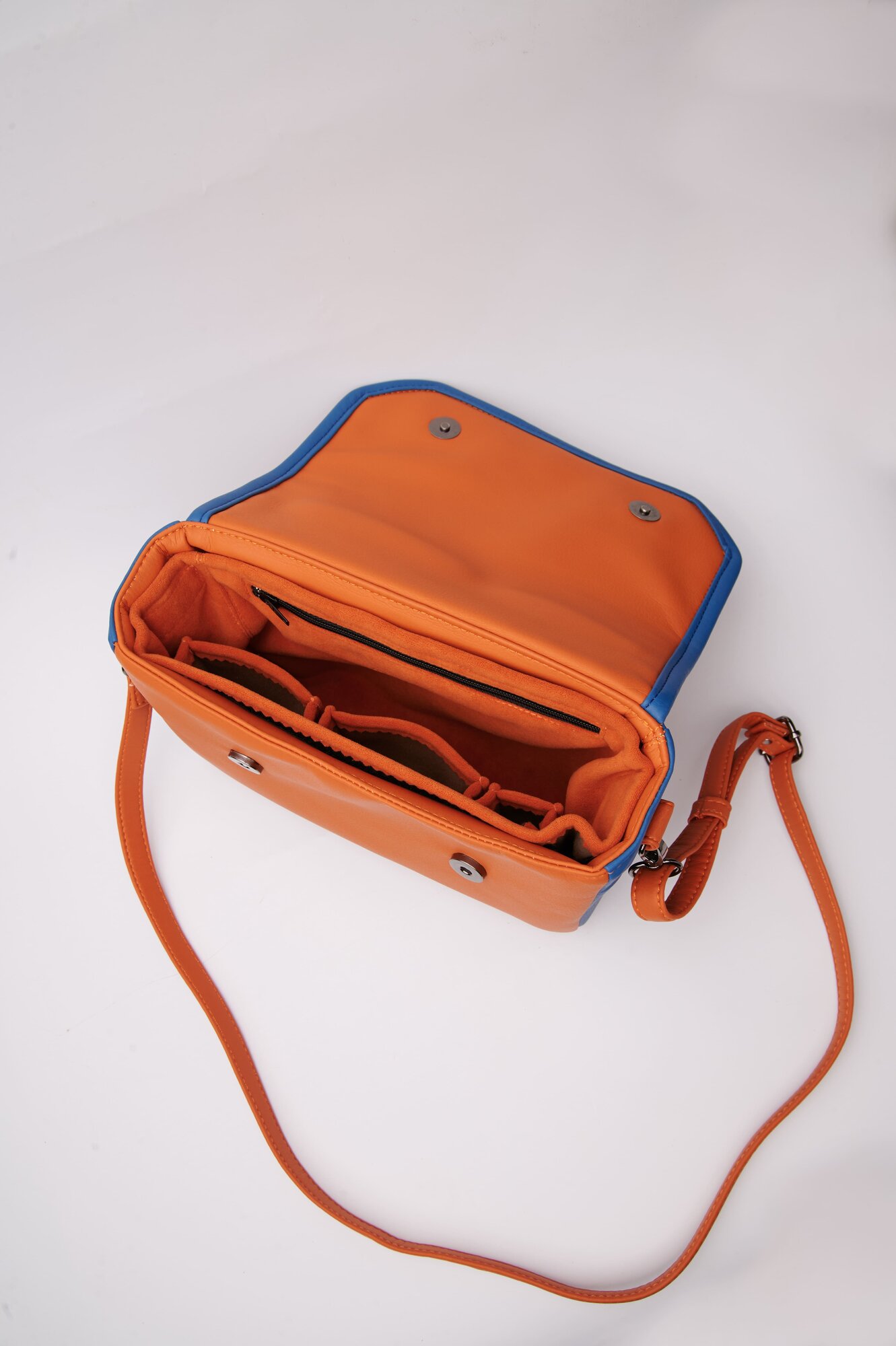 Сумка кросс-боди Простосумка, фактура зернистая, матовая, гладкая, оранжевый/синий — фото 1
