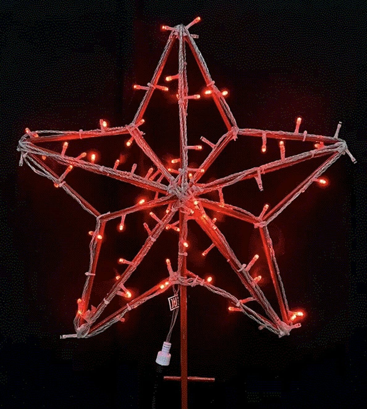 Макушка-звезда для уличной елки пятиконечная, Crystal Trees, диаметр диаметр 50 см, красная. Для елки 4-8 метров