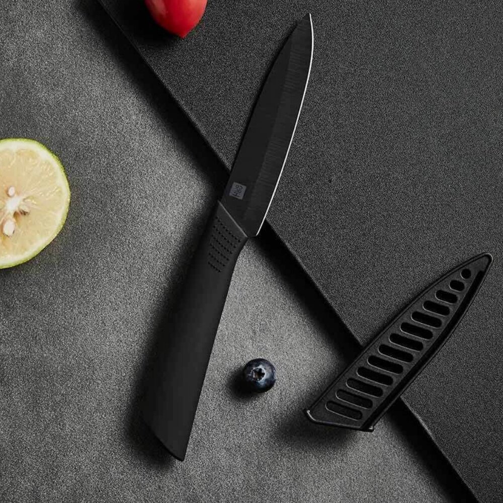 Кухонные Ножи Xiaomi Ножи керамические набор HuoHou Nano Ceramic Knife HU0010 Black (3 ножа и овощечистка)