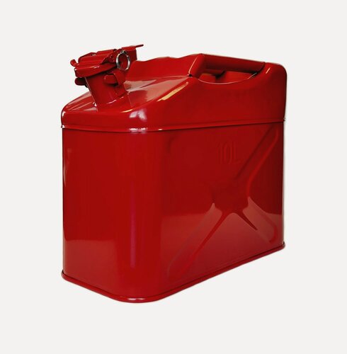 Изображение товара Канистра 10 литров HQ10600 красная, ГСМ 10л, металл 0.8 мм.