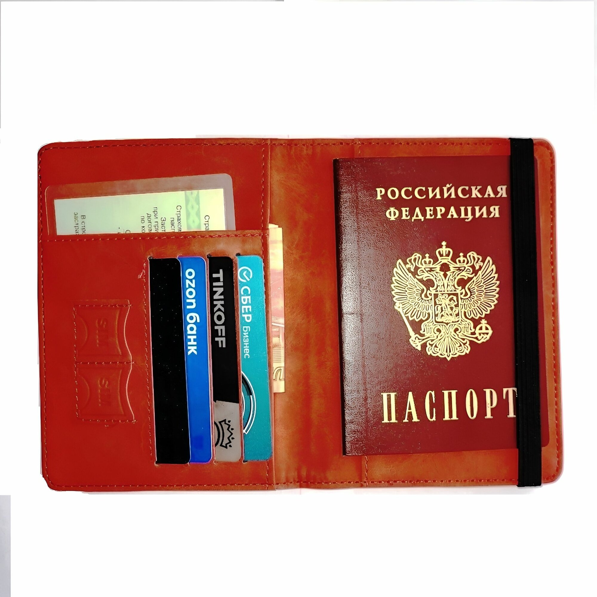 Обложка для паспорта КожаноFF, красный