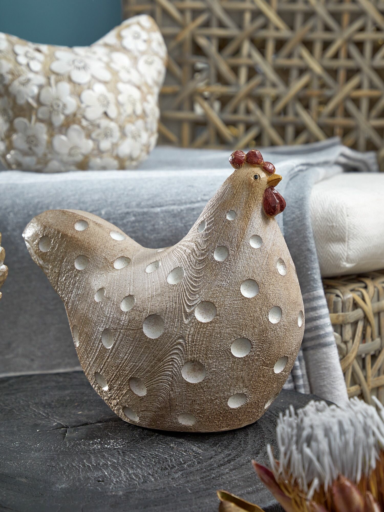 70-021 Фигурка Курочка 22х13х18см, Полисмолы, коричневый, Glasar