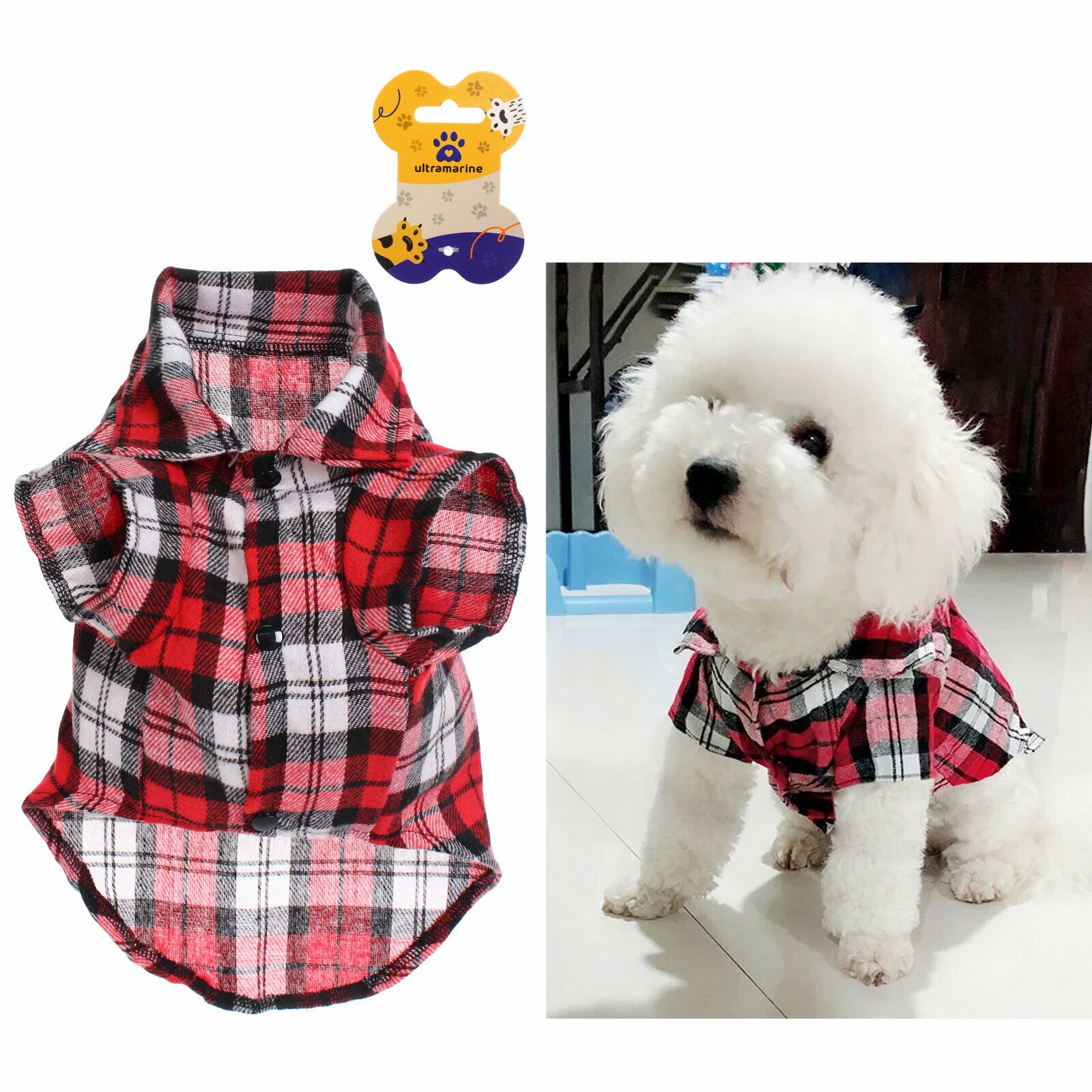 Кофта-рубашка фланелевая для собак и кошек «BRO Style», красная, р XL