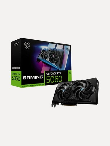 Изображение товара Видеокарта MSI GeForce RTX 5060 8G GAMING OC (G5060-8GC), 8ГБ GDDR7, 28 Гбит/с, 128-bit, PCI-E 5.0, черная