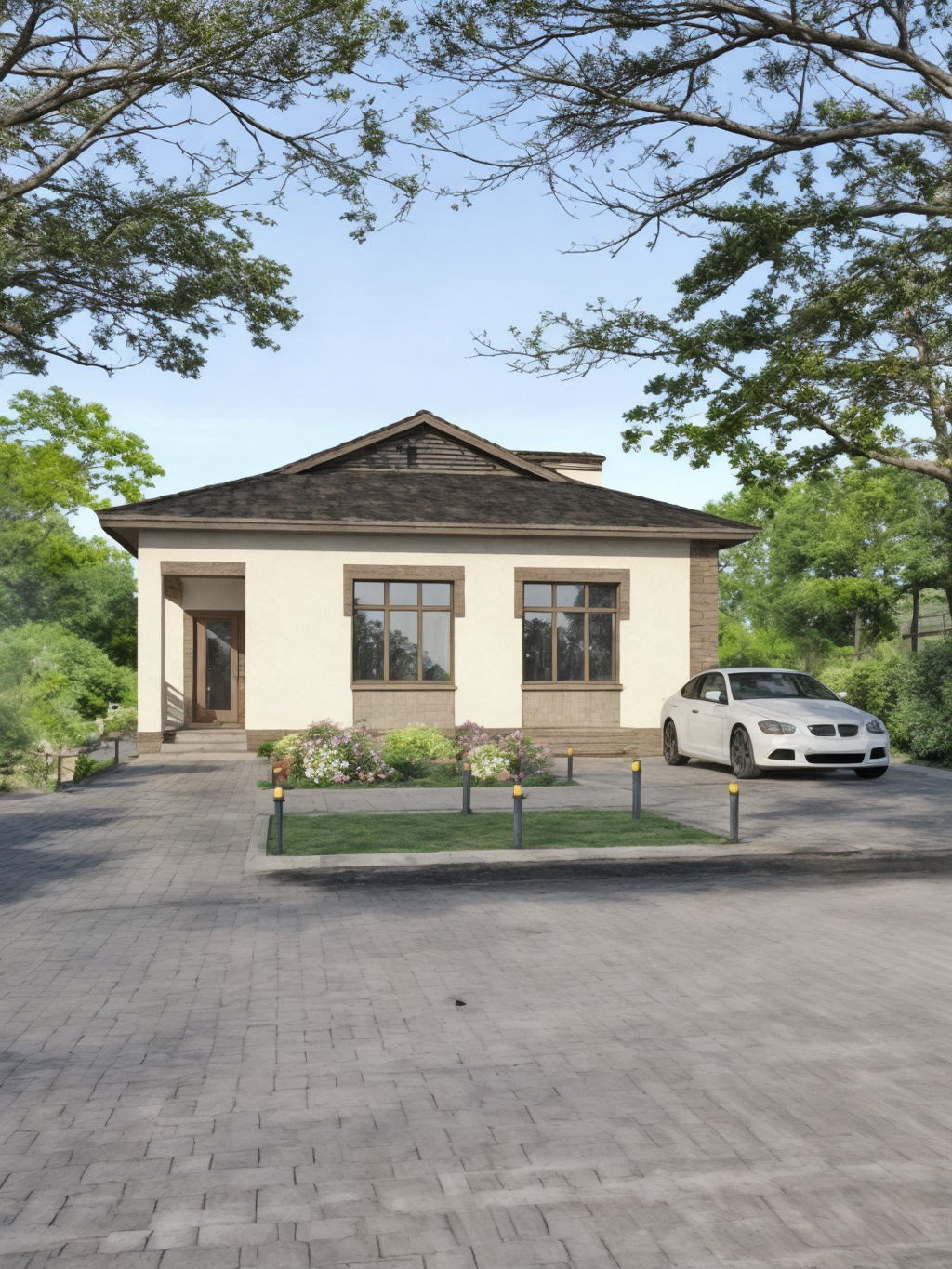 Проект одноэтажного дома из газоблока выполненный в виде готового решения общей площадью 111 м (Раздел КР №47-08)