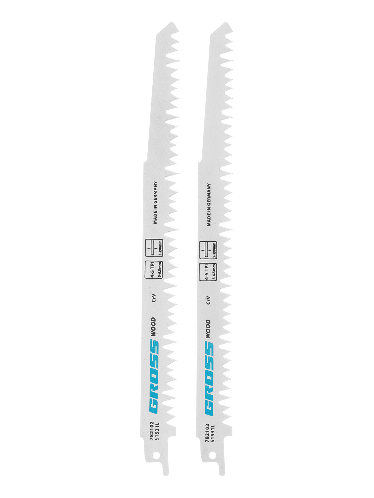 Полотна по дереву для сабельной пилы 4052 - S1531L 210 x 5-6 5 мм фигур. рез 2 шт Gross 782102