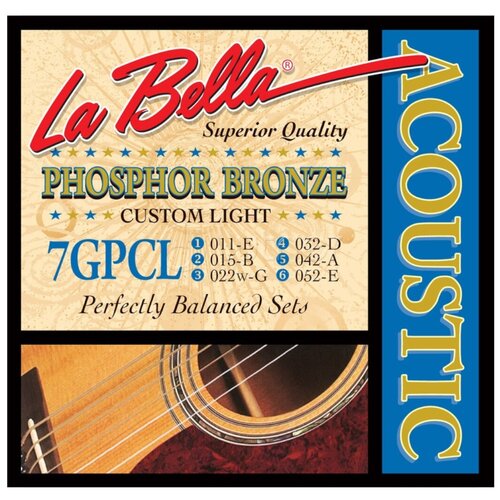 Струны для акустической гитары 11-52 La Bella 7GPCL