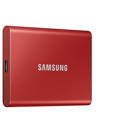 Внешний накопитель SSD Samsung T7 MU-PC500R/WW 500Gb, USB 3.2/USB Type-C, чтение 1050 Мб/с, запись 1000 Мб/с, 1.8, red ssd накопитель samsung t7 500gb 1 8 usb type c mu pc500k ww