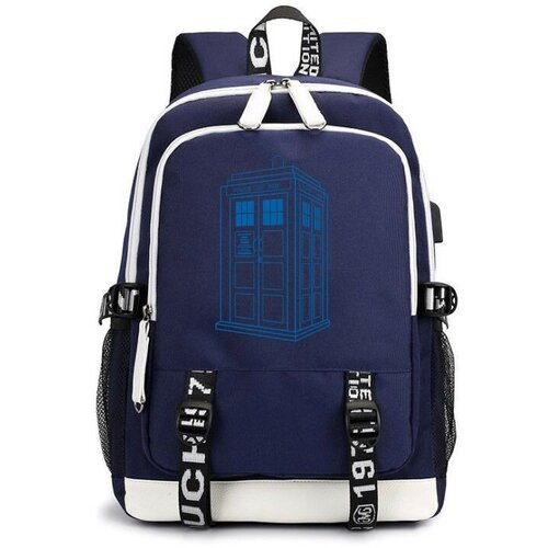 Рюкзак Доктор Кто (Doctor Who) синий с USB-портом №3 рюкзак доктор кто doctor who синий 3