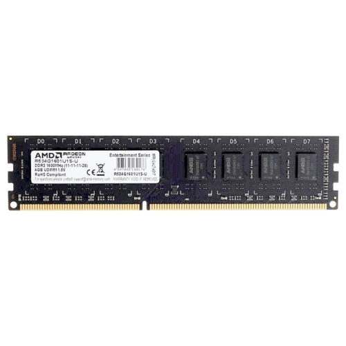 Оперативная память AMD Radeon R5 Entertainment Series 4 ГБ DDR3 DIMM CL11 R534G1601U1S-U