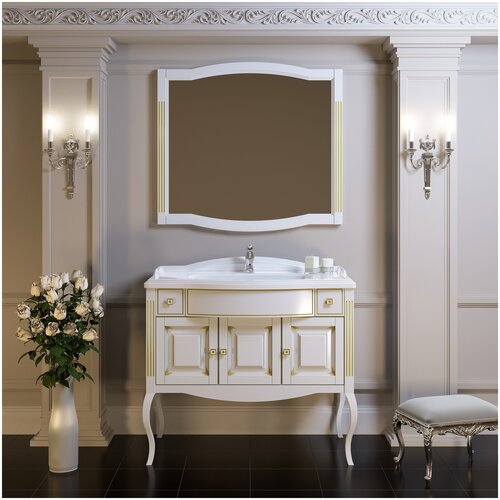 фото Мебель для ванной opadiris лаура 120 (тумба с раковиной + зеркало)