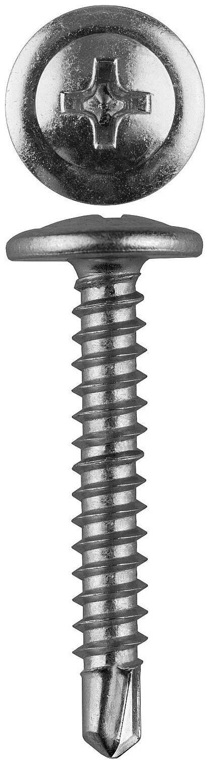 ЗУБР ПШМ-С, 25 х 4.2 мм, цинк, 25 шт, саморез с пресс-шайбой и сверлом (300216-42-025)