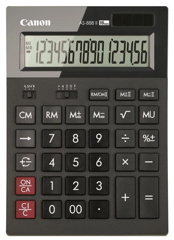 Калькулятор настольный полноразмерный CANON бухг. AS-888 II 16 разр. DP