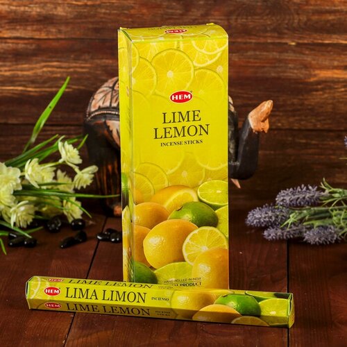 Благовония HEM 20 палочек угольные lime lemon