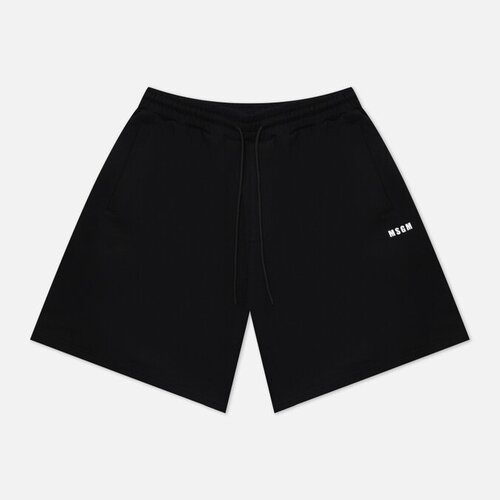 фото Мужские шорты msgm micrologo relaxed fit чёрный, размер xl