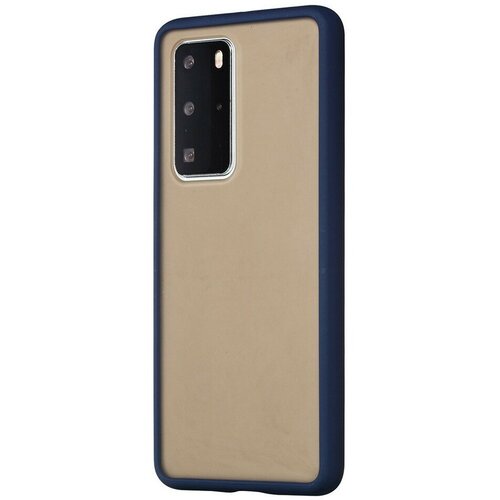 Накладка пластиковая матовая для Huawei P40 Pro с силиконовой окантовкой синяя genuine cow leather case for huawei p40 pro case funda soft litchi grain genuine leather case for huawei p40 back cover