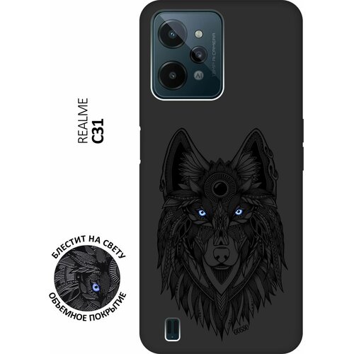 Матовый Soft Touch силиконовый чехол на realme C31, Рилми С31 с 3D принтом Grand Wolf черный матовый soft touch силиконовый чехол на realme c31 рилми с31 с 3d принтом grand wolf черный