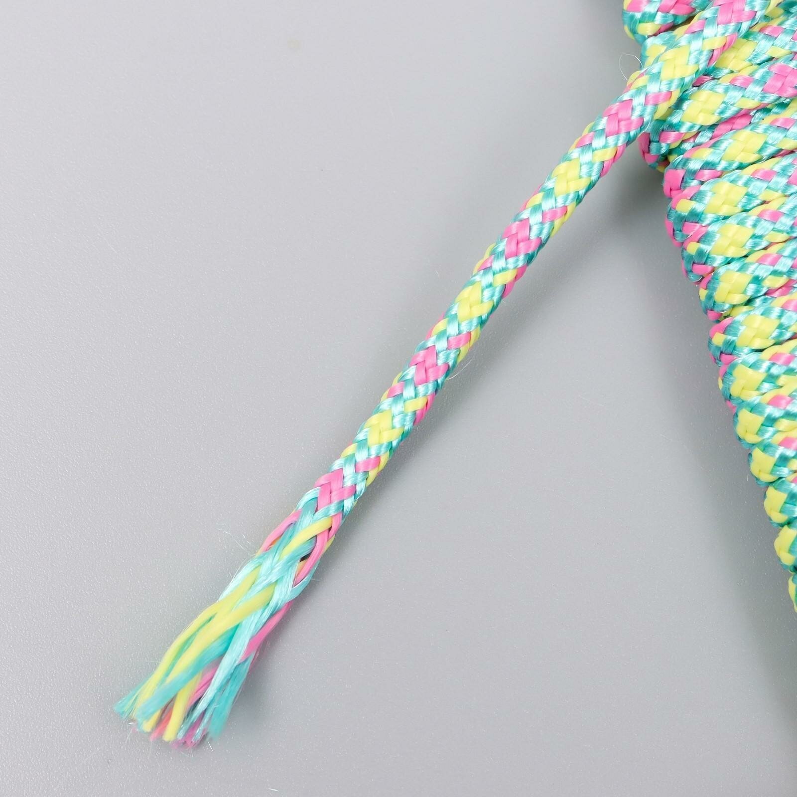 Тесьма декоративная Арт Узор шнур "Яркий разноцветный круглый" намотка 5 м, ширина 0,3 см