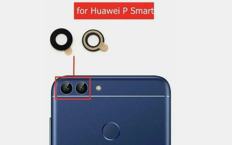 Стекло камеры для Huawei P Smart (комплект 2 шт.) Черный