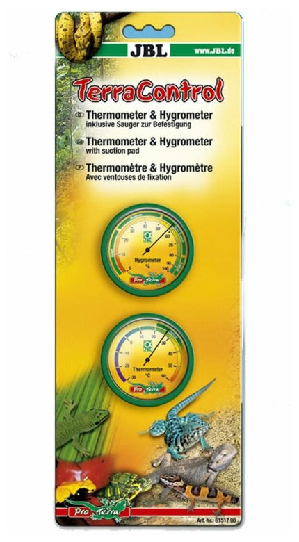 [282.6151700] JBL TerraControl - Термометр и гигрометр для террариума с присосками, 282.6151700 (1 шт) - фотография № 1