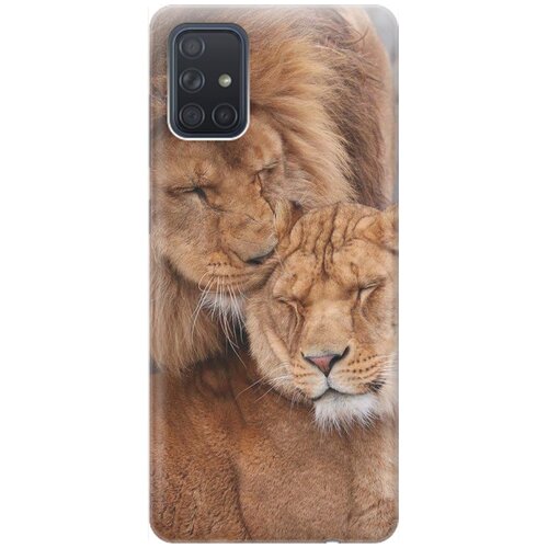 фото Ультратонкий силиконовый чехол-накладка для samsung galaxy a71 с принтом "милые львы" gosso
