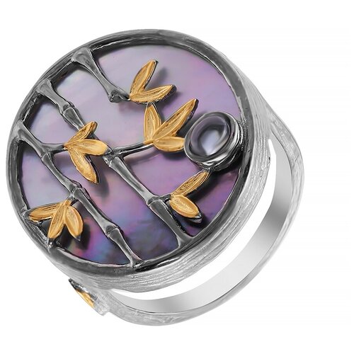 фото Element47 кольцо из серебра 925 пробы с перламутром и топазами yr01441_ko_bt_sh_bj, размер 18