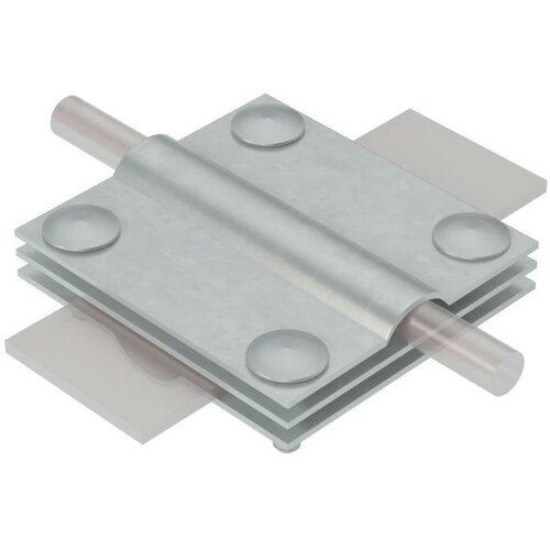 Соединитель крестообразный 3XS-D5-12-B40 HD для прутка d5-12мм и полосы до 40мм с 3 пластинами сталь гор. оцинк. КМ | код MA0023 | КМ-Профиль (4шт. в упак.)