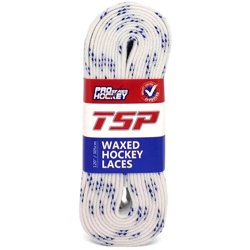 Шнурки TSP Hockey Laces Waxed 180 см, белые с пропиткой