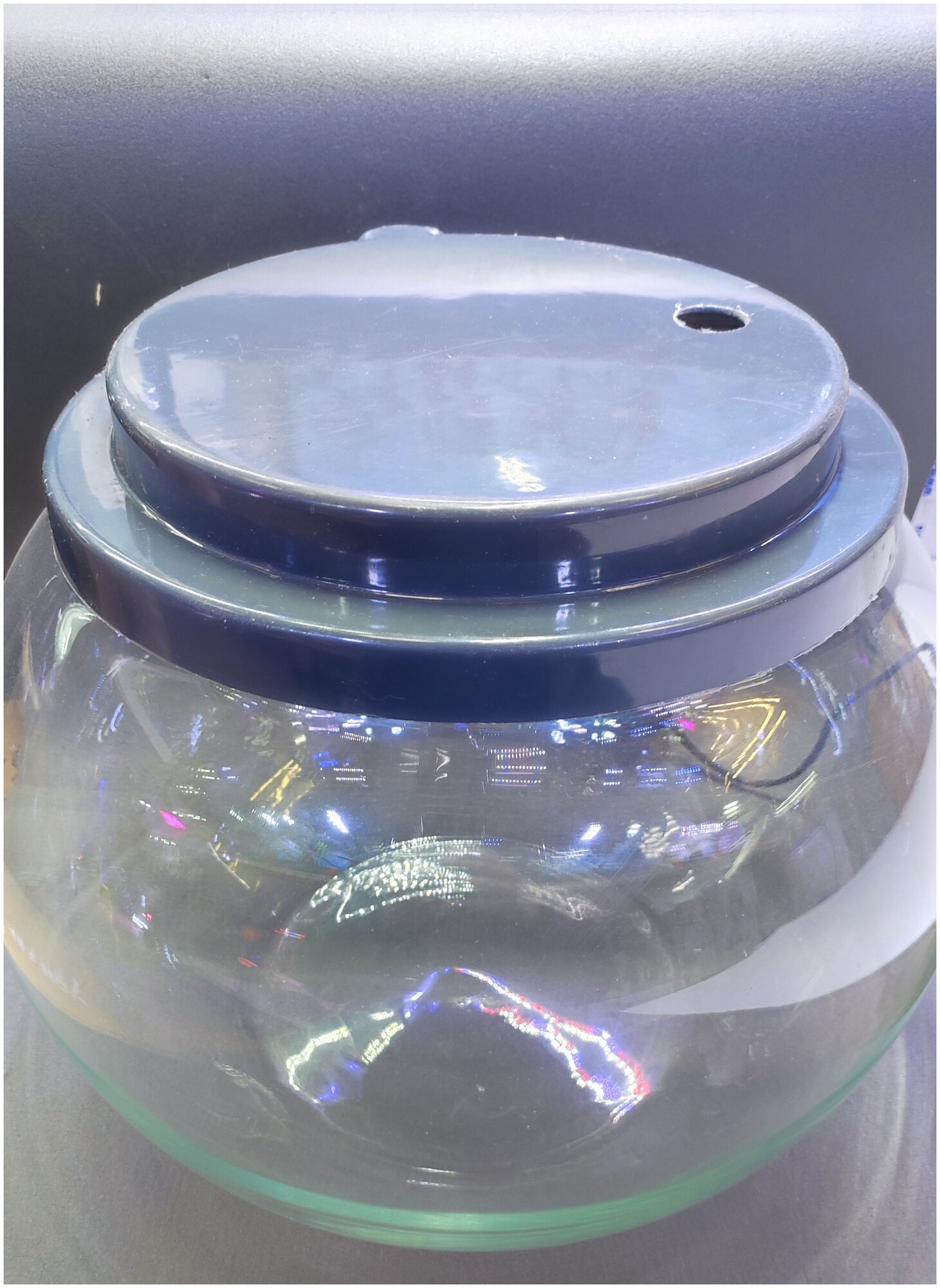 Крышка-светильник для круглого аквариума 20 литров, диаметр 25 см, серая - фотография № 4