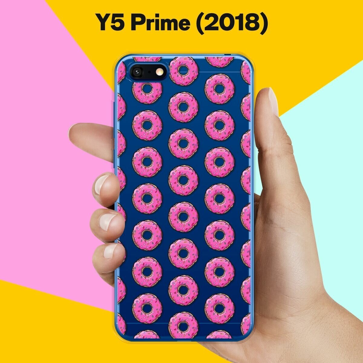 Силиконовый чехол на Huawei Y5 Prime 2018 Пончики / для Хуавей У5 Прайм 2018