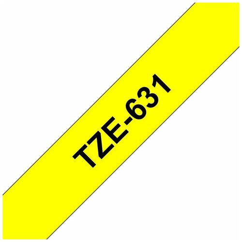 Картридж для принтеров этикеток BROTHER TZE-631, 12 мм х 8 м, чёрный шрифт, желтый фон, ламинированная