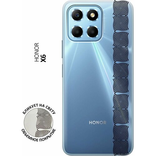 Силиконовый чехол с принтом Illusions (Line) для Honor X6 / X8 5G / Хонор Х6 / Х8 5Г силиконовый чехол на honor x6 x8 5g хонор х6 х8 5г silky touch premium с принтом little prince сиреневый