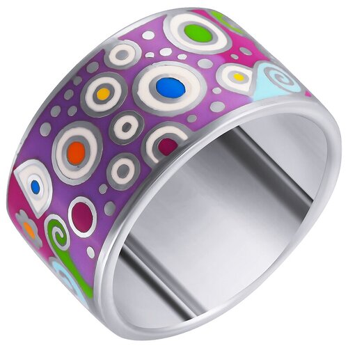 фото Element47 широкое ювелирное кольцо из серебра 925 пробы с эмалью as00064r_ko_enam_wg, размер 17
