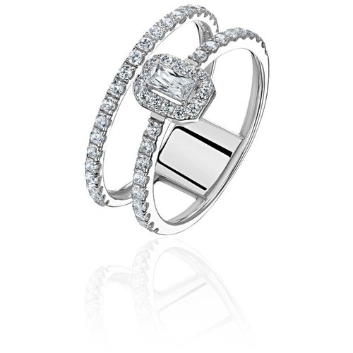 фото Кольцо diamant online, белое золото, 585 проба, фианит, размер 18.5, прозрачный