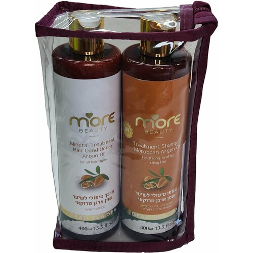 Подарочный набор уход за волосами лечебный шампунь и кондиционер с марокканским аргановым маслом More Beauty Израиль