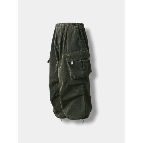 Брюки карго ANGLAN, повседневные, оверсайз силуэт, карманы, размер One size, хаки