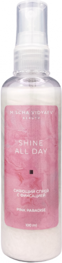 Фиксирующий спрей SHINE ALL DAY PINK PARADISE с сиянием, MV BEAUTY