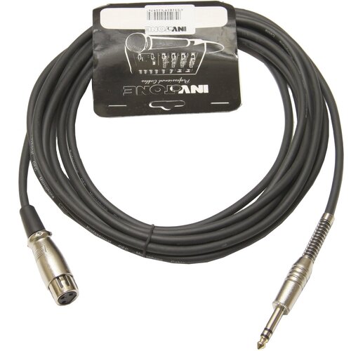 Invotone ACM1010FS/BK - микрофонный кабель, 6,3 джек стерео — XLR (мама), длина 10 м (черный) invotone acm1005fs bk микрофонный кабель 6 3 джек стерео