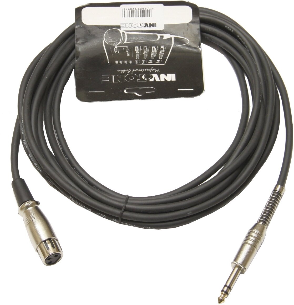 Invotone ACM1010FS/BK - микрофонный кабель, 6,3 джек стерео — XLR (мама), длина 10 м (черный)