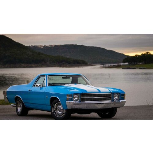 Картина на холсте 60x90 LinxOne American classic chevrolet интерьер для дома / декор на стену / дизайн