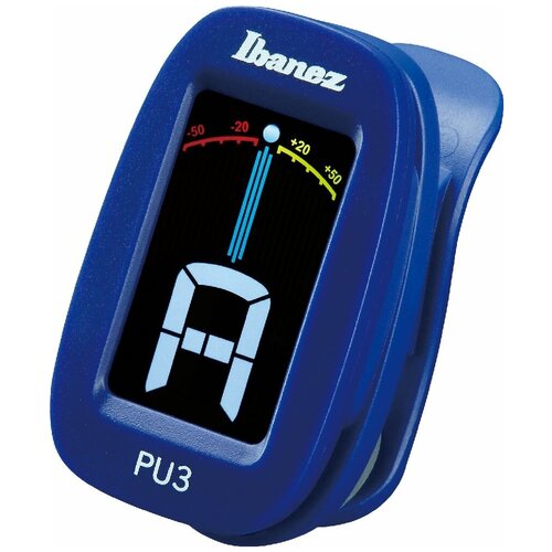 IBANEZ PU3-BL CLIP TUNER гитарный хроматический тюнер-клипса, модель синего цвета. LCD-дисплей с цветной индикацией правильности deviser pd ja220 хроматический тюнер клипса