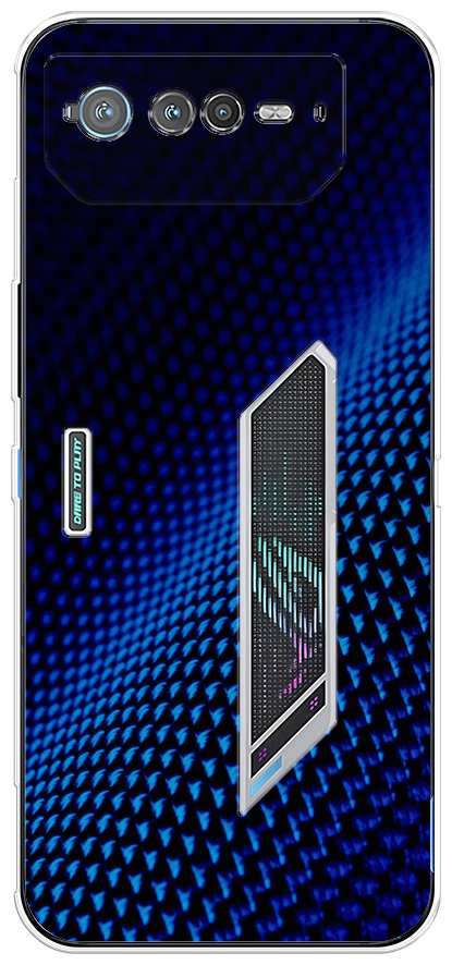 Силиконовый чехол на Asus ROG Phone 6 / Асус Рог Фон 6 "Синий карбон"