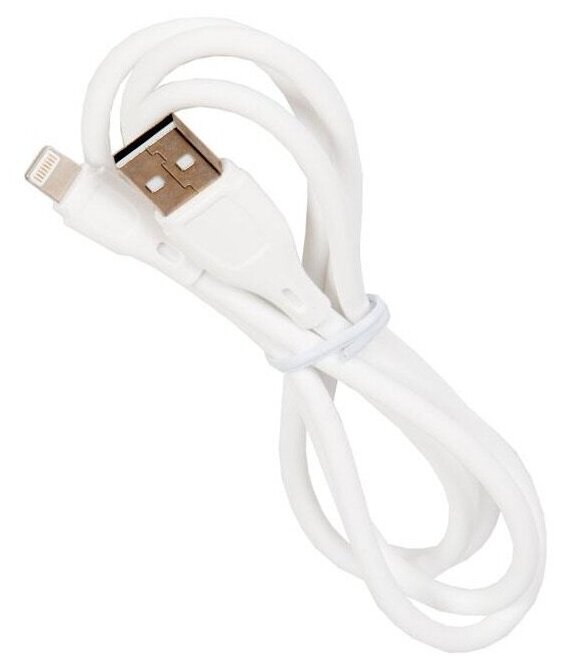 Cable / Кабель USB HOCO X61 Ultimate silicone для Lightning, 2.4 A, длина 1.0 м, белый