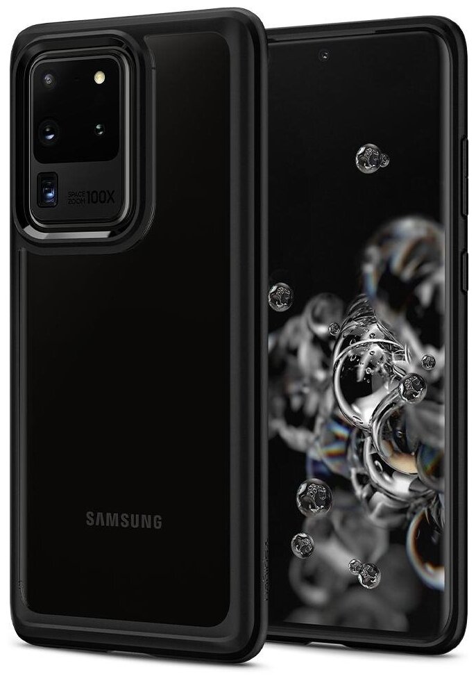 Гибридный чехол SPIGEN для Galaxy S20 Ultra - Ultra Hybrid - Матово-черный - ACS00714