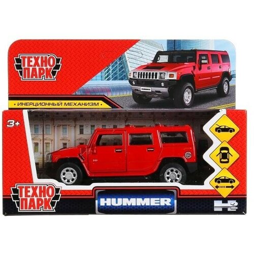 Модель HUM2-12-RD Hummer H2 красный Технопарк в коробке