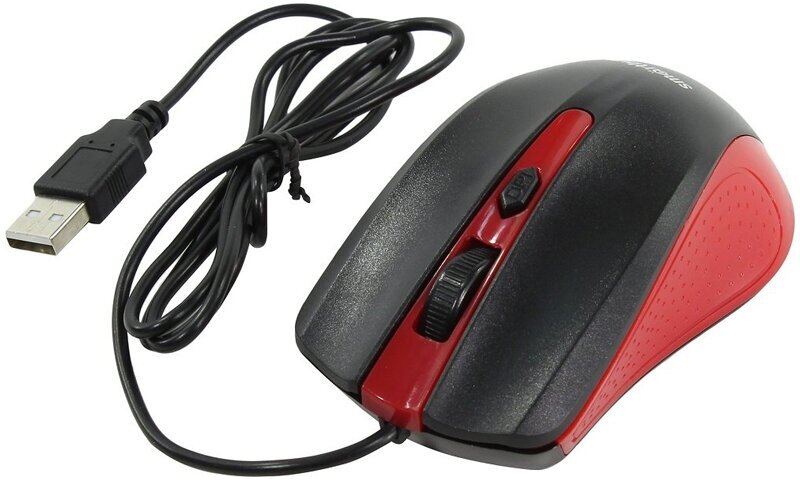 Мышь Smartbuy ONE 352, USB, красный, черный, 3btn+Roll